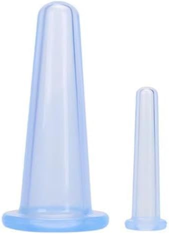 4Pcs Massage Cupping Set Silicone Mini Facial Cups Face Massager Helper Skin Care Neck Back Eyes Massaging Cup Safe to Use, Don't Worry About Burns Health Care Products (Blue)