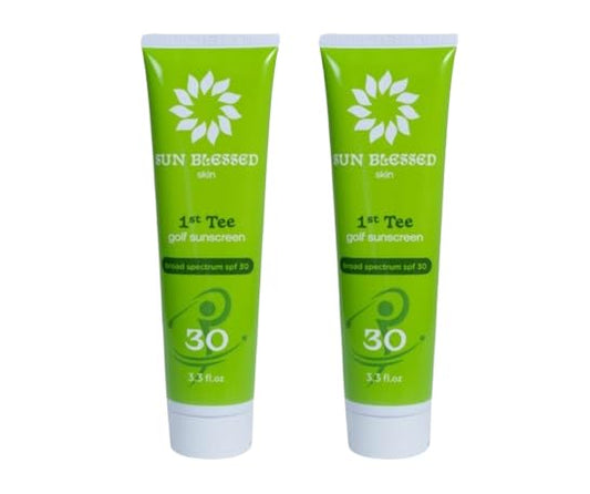 1st Tee Golf Sunscreen Lotion by Sun Blessed Skin, SPF 30 Odor Free, Lightweight and Grease Free Formula, Water and Sweat Resistant for all Skin Tones and Skin Types, 6.6 fl oz