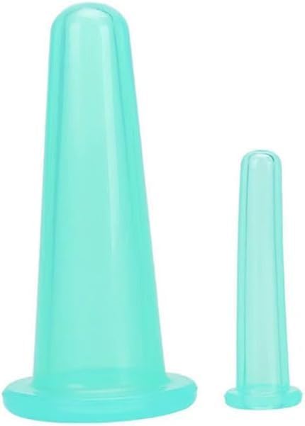 4Pcs Massage Cupping Set Silicone Mini Facial Cups Face Massager Helper Skin Care Neck Back Eyes Massaging Cup Safe to Use, Don't Worry About Burns Health Care Products (Green)