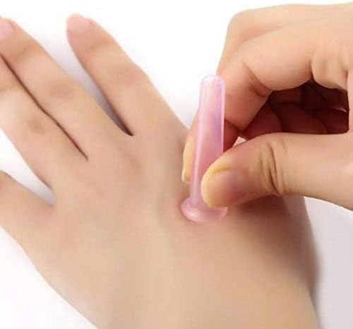 4 Pieces Facial Cupping Therapy Set Anti Cellulite, Silicone Vacuum Cupping Cups for Face and Eye Cupping Massage Manual Back Massagers (2 Small + 2 Large) (Pink 2PCS)