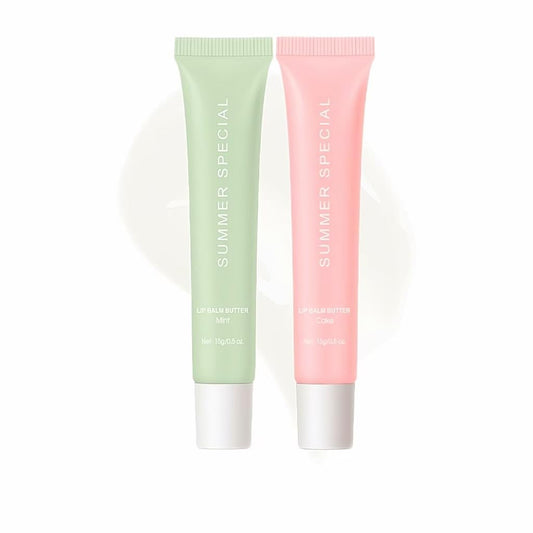 Summer Hydrating Lip Butter Balm Set - Ultra-Nourishing with Shea & Olive Butter,Soothes & Repairs Dry Lips, Non-Sticky Long-Lasting Moisture (Pink Guava,Pack of 2)