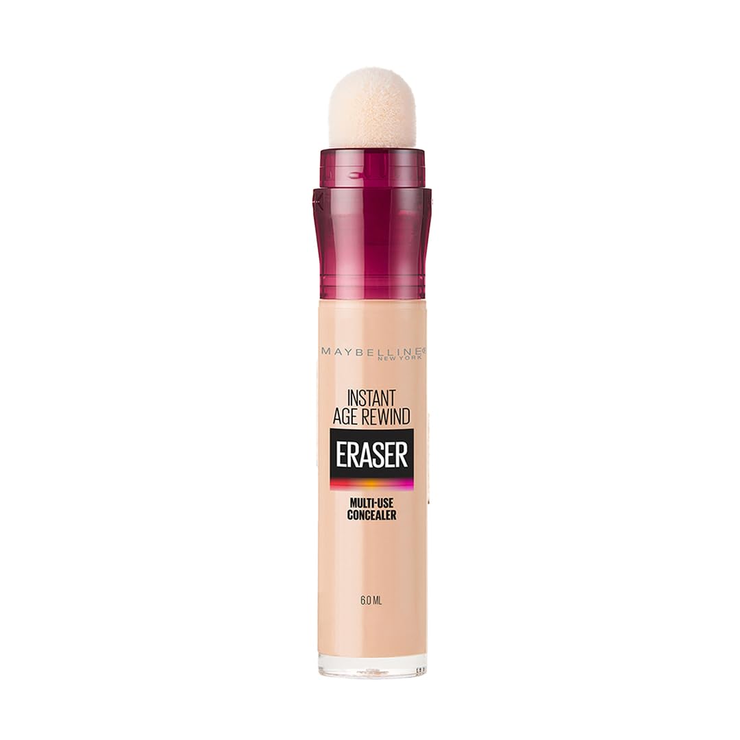 Maybelline Instant Age Rewind Eraser Dark Circles Treatment Multi-Use Concealer, 120, 1 Count (Packaging May Vary) & Fit Me Matte + Poreless Pressed Face Powder Makeup & Setting Powder, Creamy Beige