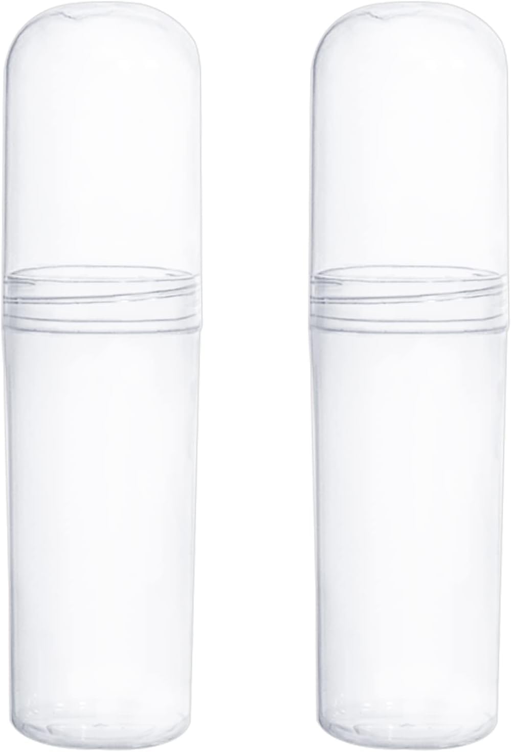 Yeeco Clear Toothbrush Case, 2 Packs Toothbrush Travel Case, Plastic Toothbrush Holder Travel, 7.9”×2” Portable Toothbrush Case for Traveling