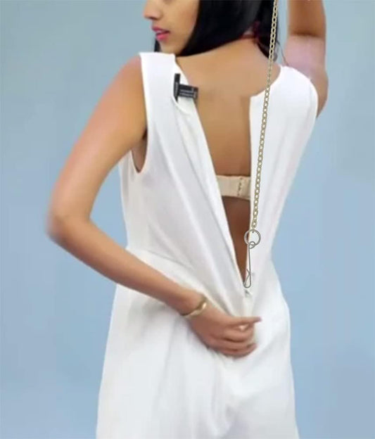 Zipper Helper for Dress and Boots, Zipper Puller Zip with Hook and Clip for Almost All Zippers Types, Zip up Dress by Yourself (Gold)