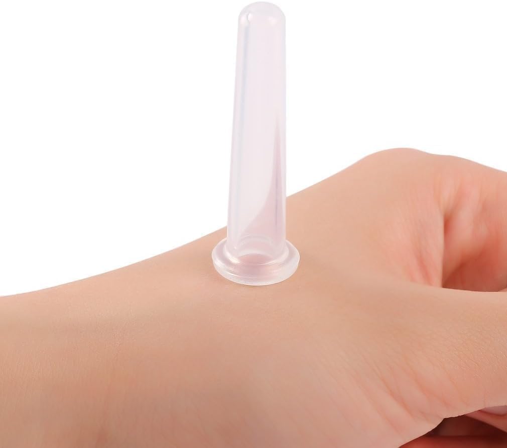 4Pcs Transparent Massage Cupping Set Silicone Mini Facial Cups Face Massager Helper Skin Care Neck Back Eyes Massaging Cup, Manual Back Massagers, Silicone Cupping Set