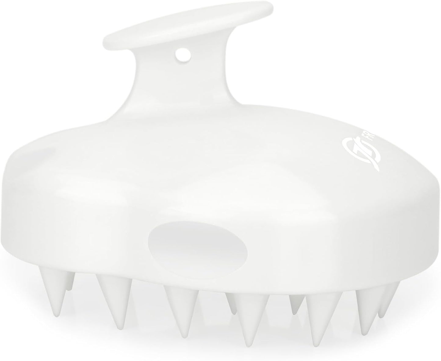 FREATECH Massager Shampoo Brush with Soft Silicone Bristles for Scalp Care, Shower Hair Scalp Scrubber Exfoliator for Dandruff Removal and Hair Growth, Wet & Dry for Men, Women and Kids, White