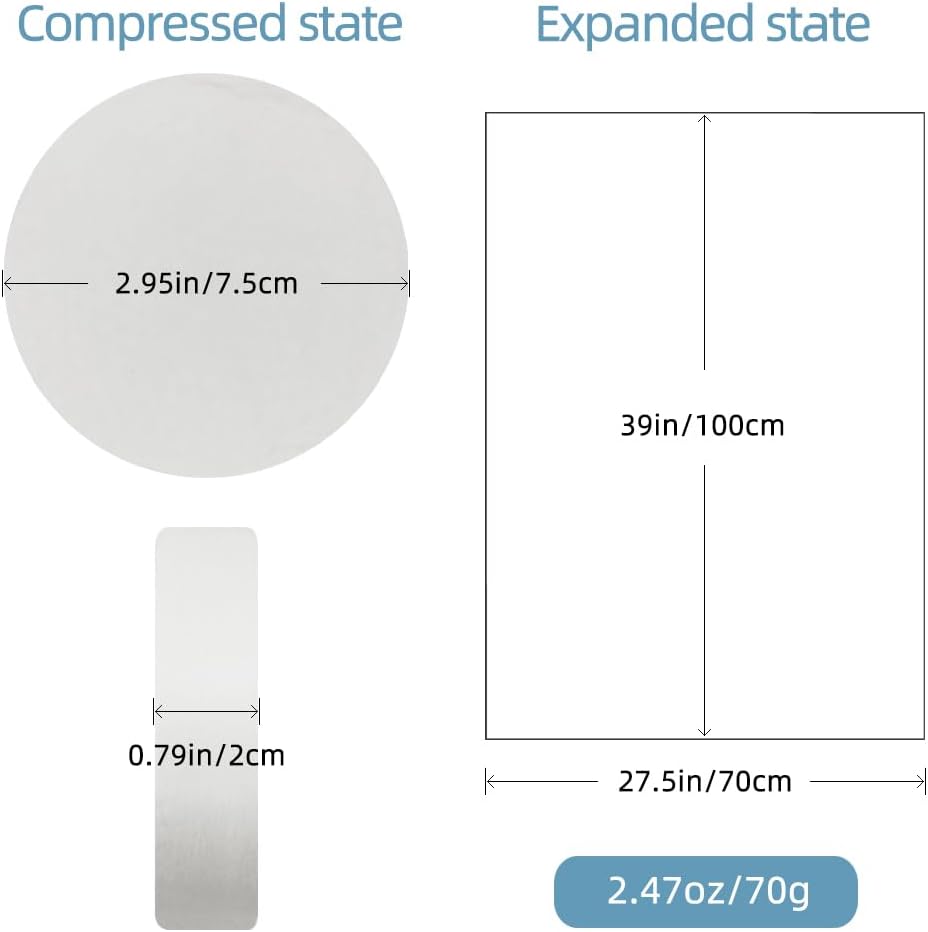 Reusable Travel Towel Compressed, Larger and Thicker Compressed Towel Tablets, Disposable Bath Towel for Camping Hiking Beach Swim(39x27 inch,6 Pack)