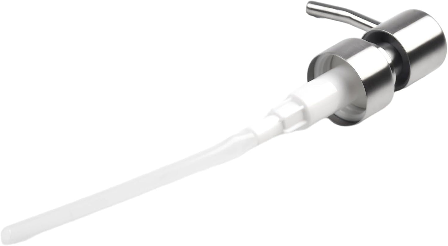 Metal Soap Dispenser Pump Head Replacement Pump for Your Soap or Lotion Dispenser, 304 Stainless Steel Replacement Pump for Liquid Hand Soap Dispensers(Satin Silver)