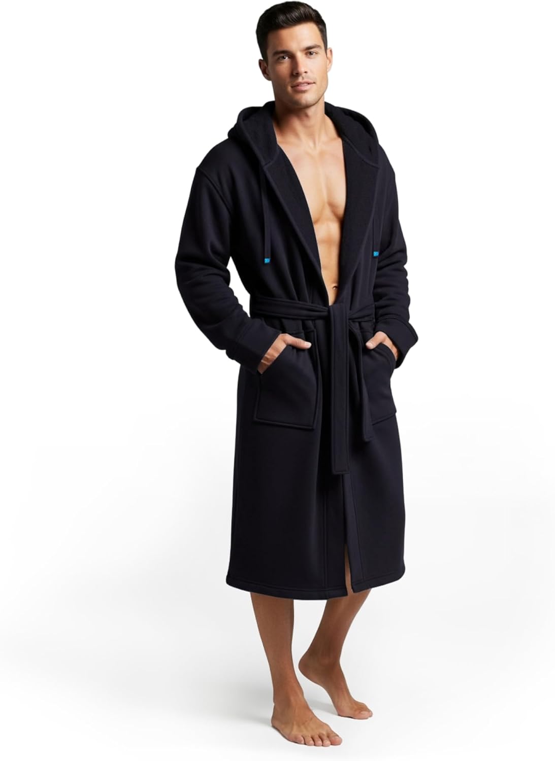 DudeRobe Men’s Hooded Bathrobe with Pockets, From Shark Tank, Soft, Comfy & Absorbent Cotton Robe for After Shower & Lounging