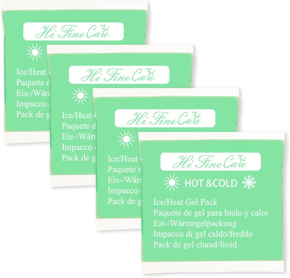 Gel Ice Packs, Cold Packs for Injury Recovery, Cold Compress for Pain Relief, Hot Cold Pack Relieves Inflammation, Arthritis for Headache, Ankle, Neck (Green (4 Pack), 5×5 inch (13×13cm))