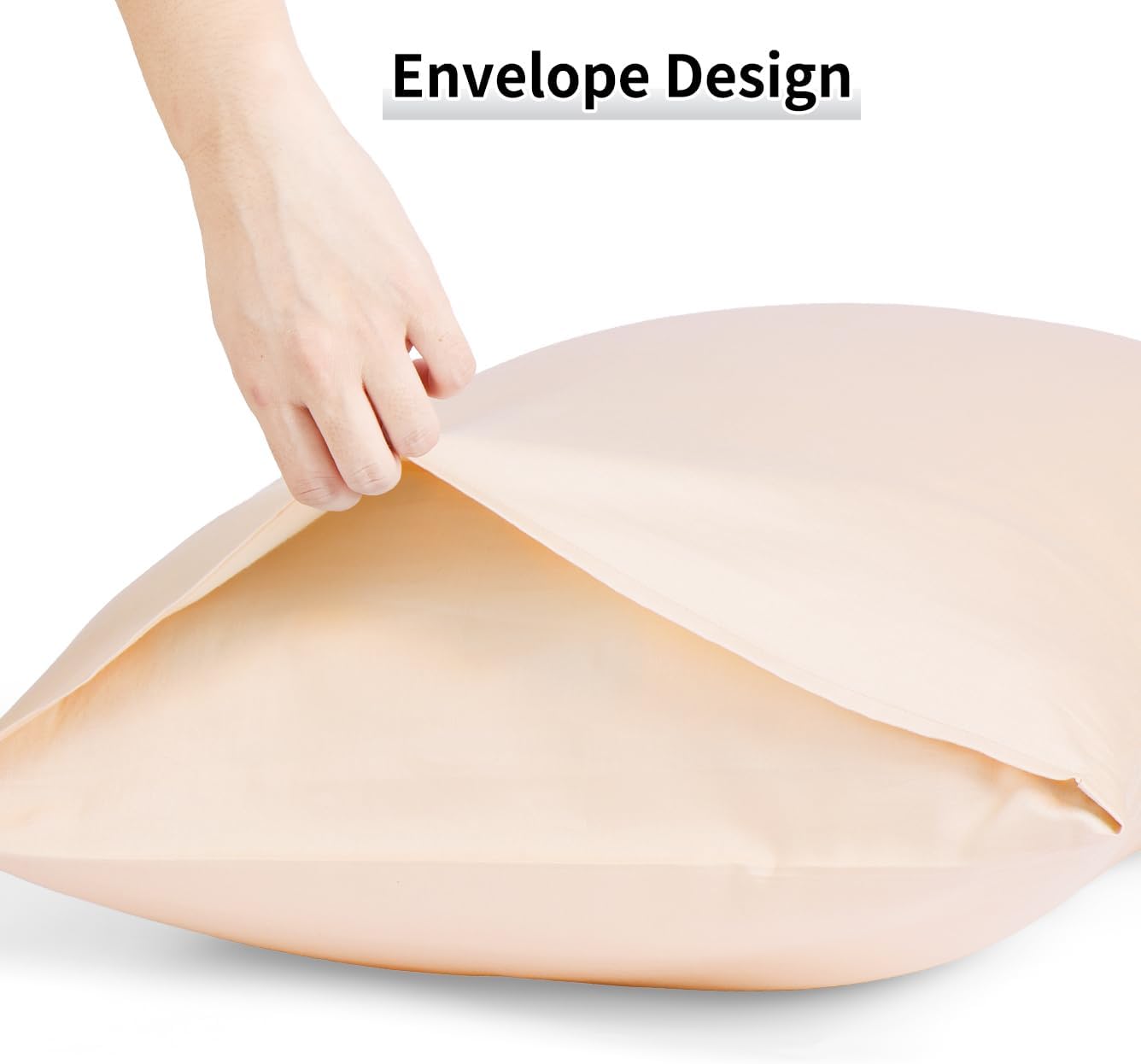 Warmstar Cotton Pillow Cases Standard Size Set of 2, 600 Thread Count Pillowcases 20x26 Inches, Soft Long Staple Cotton Pillowcases Breathable with Envelope Closure,Champagne