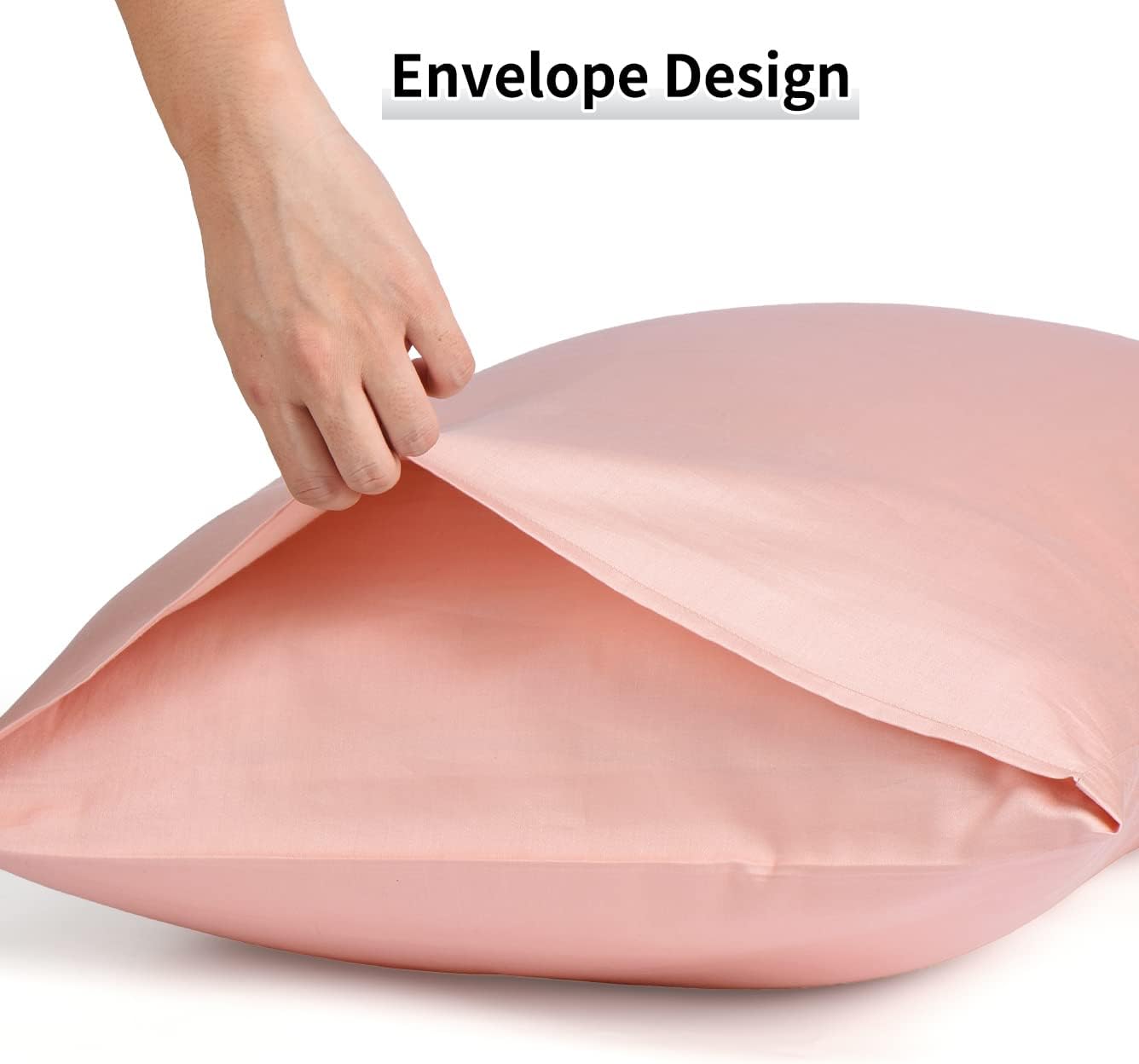 Warmstar Cotton Pillow Cases King Size Set of 2, 600 Thread Count Pillowcases 20x36 Inches, Soft Long Staple Cotton Pillowcases Breathable with Envelope Closure,Pink