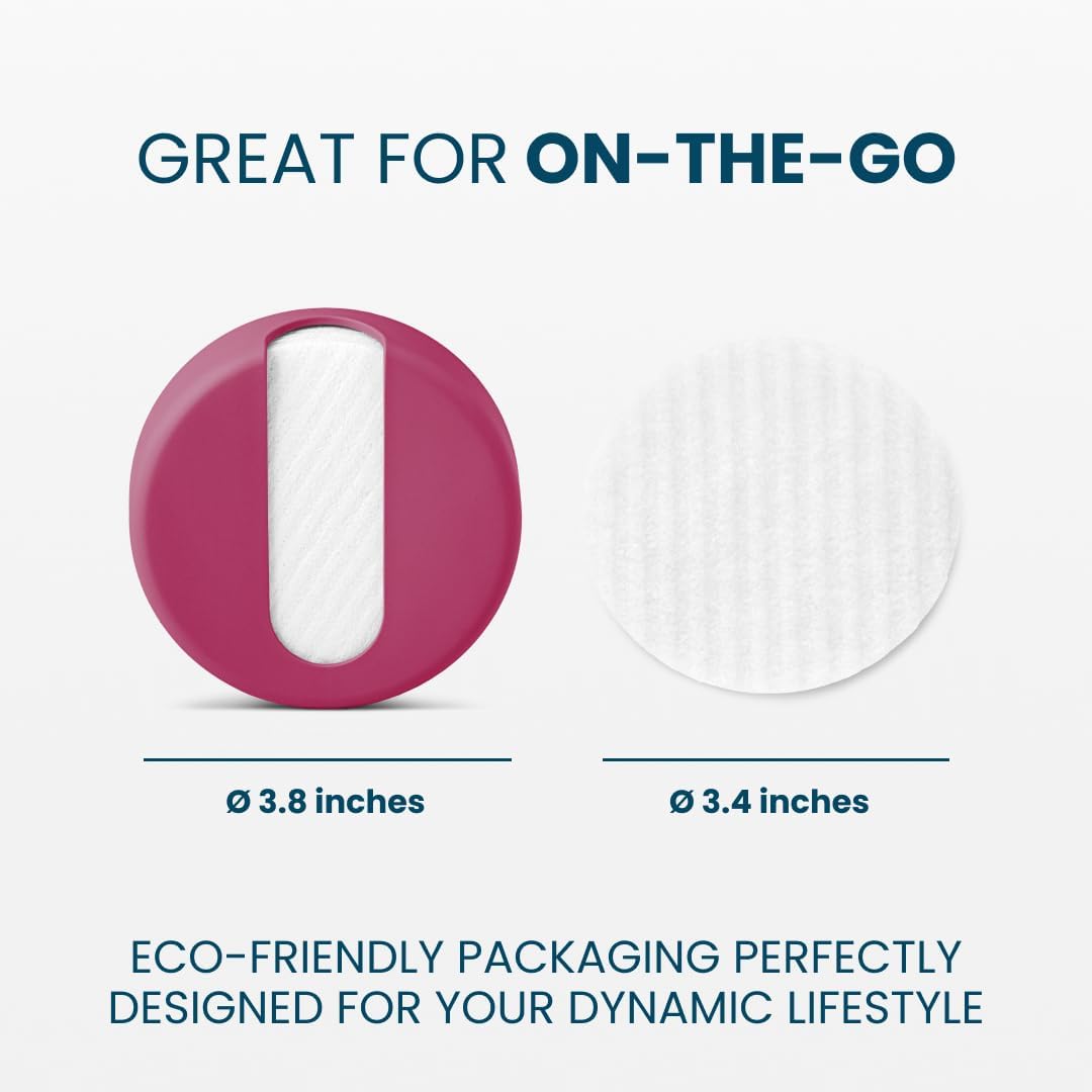 LastRound® 7 Sustainable Reusable Cotton Rounds for Facial Cleansing – Zero-Waste Eco-Friendly Makeup Remover Pads for All Skin Types with Travel Storage Case