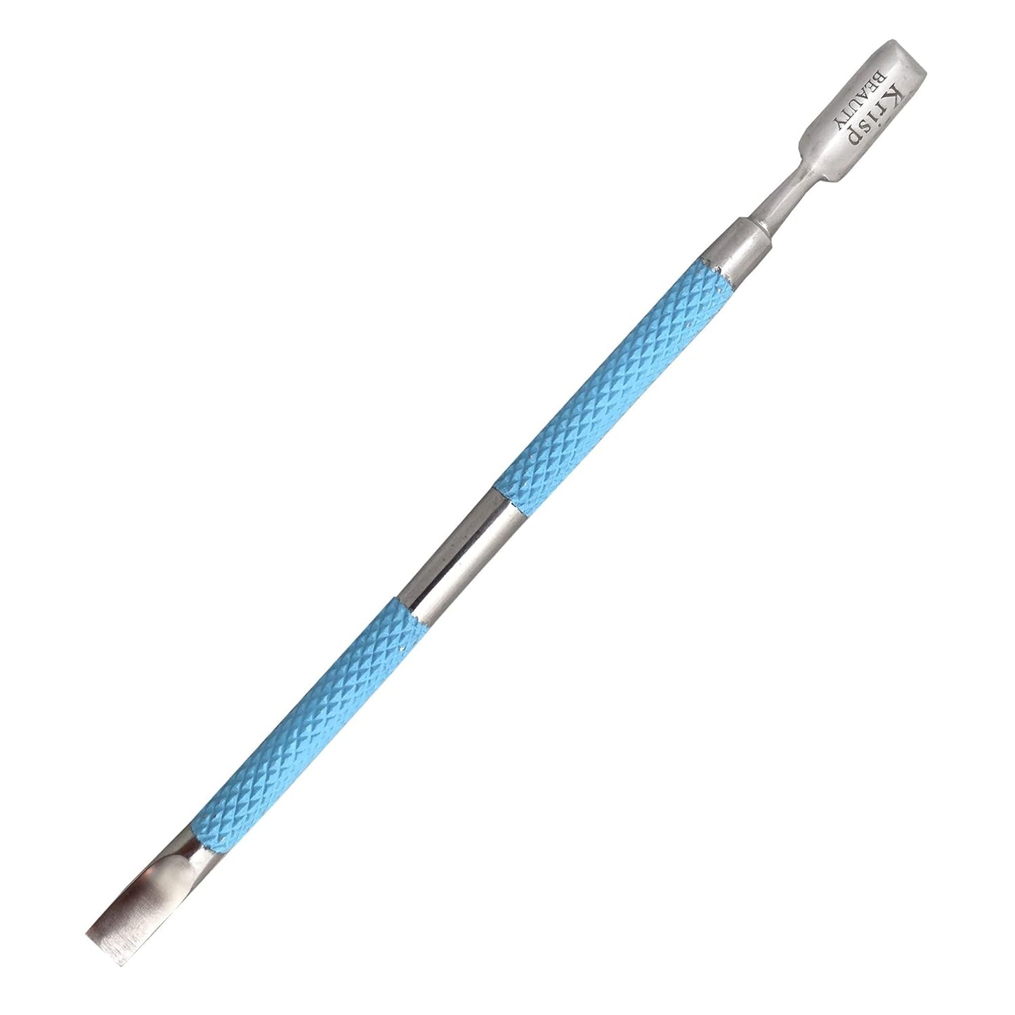 Cuticle Pusher Tool - Dual Sided Sharp Edge Spoon Shaped Double Ended Cuticle Pusher Remover Cuticle Cleaner Stainless Steel Manicure Pedicure Nail Art Care Tools Set 1 Pc By Krisp Beauty (Blue)