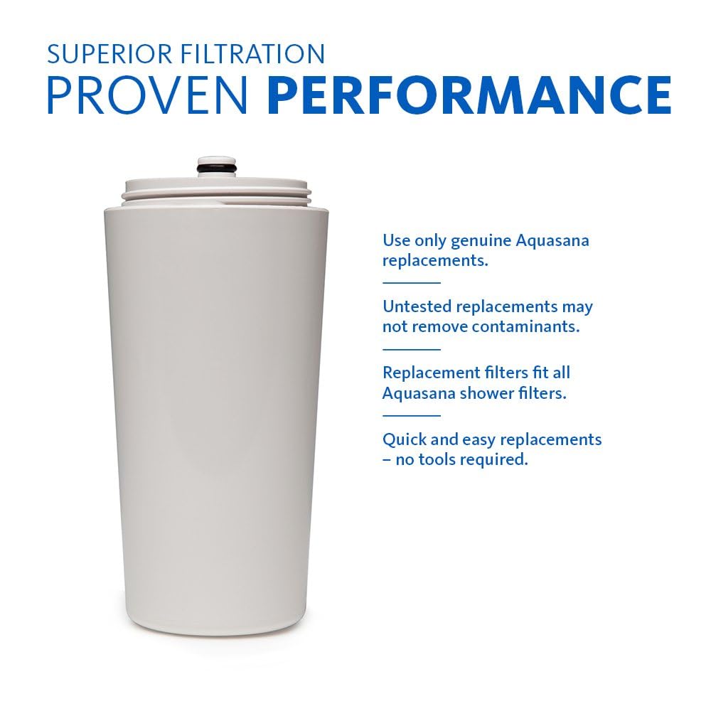 Aquasana Shower Filter | Dermatologist-recommended for softer, healthier skin & hair | Proven to reduce 90% of chlorine for 6 months | High pressure | Includes shower head | AQ-4100