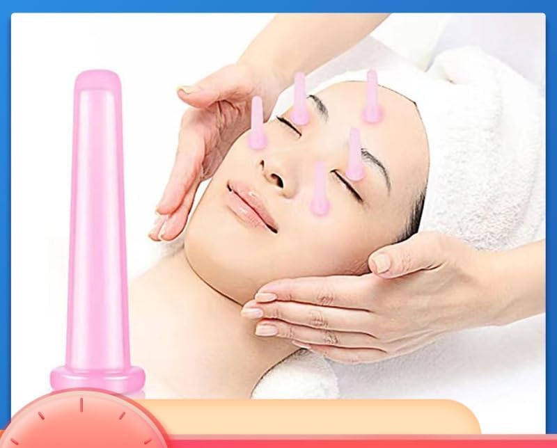 4Pcs Massage Cupping Set Silicone Mini Facial Cups Face Massager Helper Skin Care Neck Back Eyes Massaging Cup Safe to Use, Don't Worry About Burns Health Care Products (Purple)