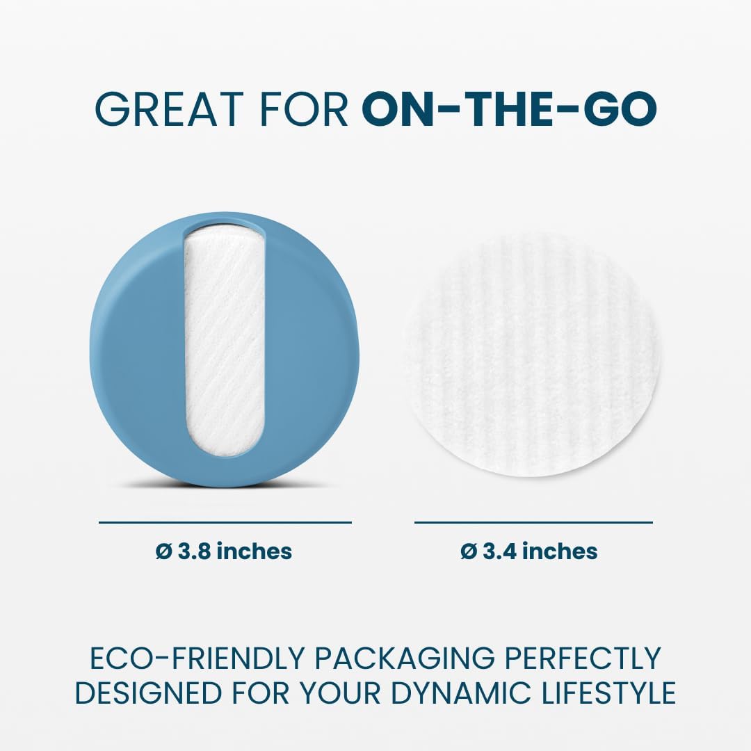 LastRound® 7 Sustainable Reusable Cotton Rounds for Facial Cleansing – Zero-Waste Eco-Friendly Makeup Remover Pads for All Skin Types with Travel Storage Case