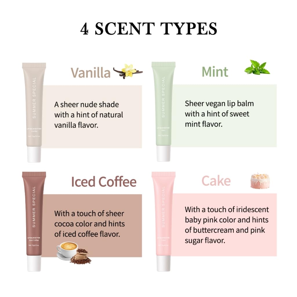 Summer Hydrating Lip Butter Balm Set - Ultra-Nourishing with Shea & Olive ButterďźSoothes & Repairs Dry Lips, Non-Sticky Long-Lasting Moisture(Cake,Pack of 2)