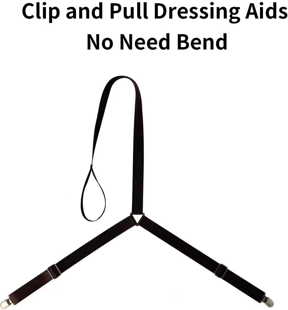 Pants Wearing Assist Clip and Pull Dressing Aids Tool Device No Need Bend for Elderly Disabled Pregnant Injuries Pants Helper(Brown)