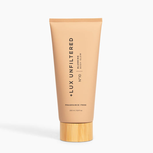 + Lux Unfiltered NΒ°10 Blurring Body Glow Lotion - Instant Body Shimmer Lotion that Blurs Imperfections and Hydrates with Shea Butter, Squalane & Vitamin C - Vegan, Cruelty Free, Fragrance Free