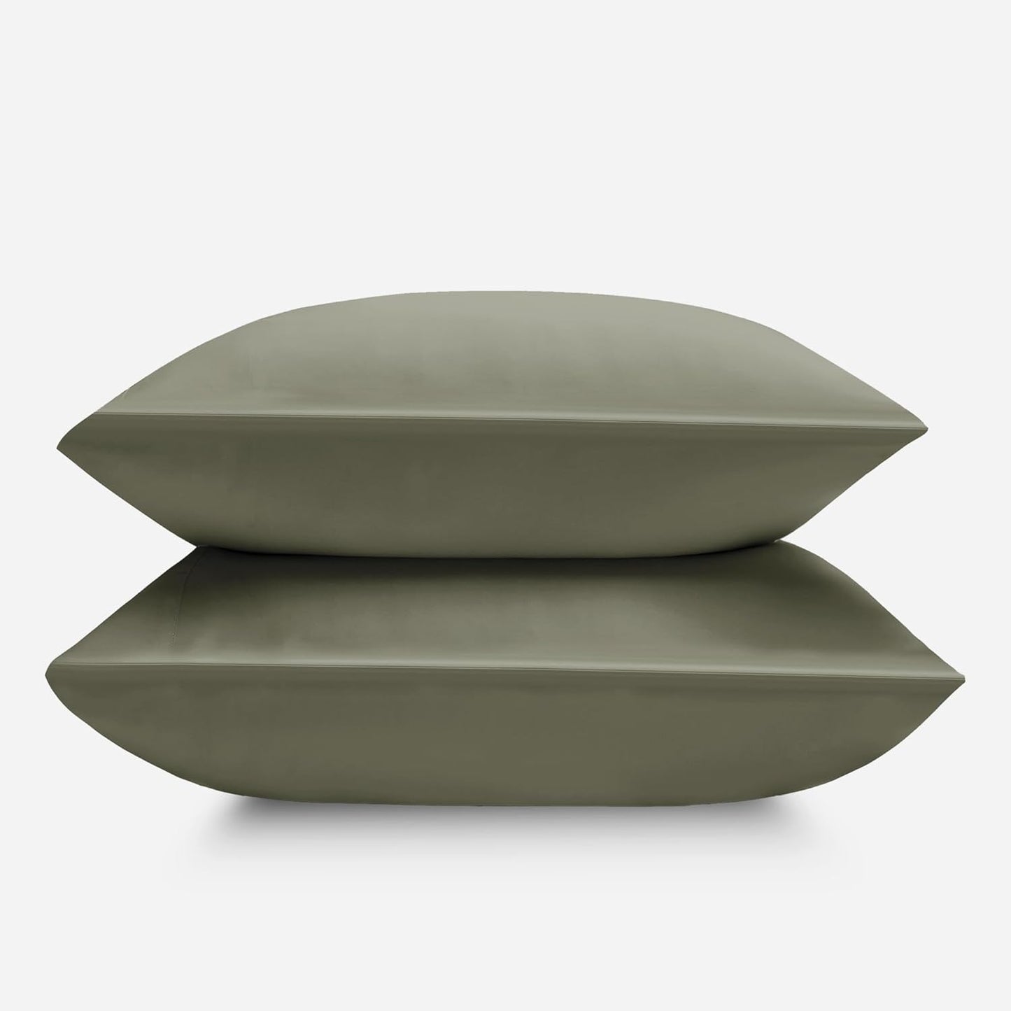 DOZ Pillowcase Set, 100% Viscose derived from Bamboo, Organically Grown, Buttery Soft, Silky, Breathable, Cooling, Oeko-TEX, High GSM, 2-Pack, Envelope Closure (King, Olive)