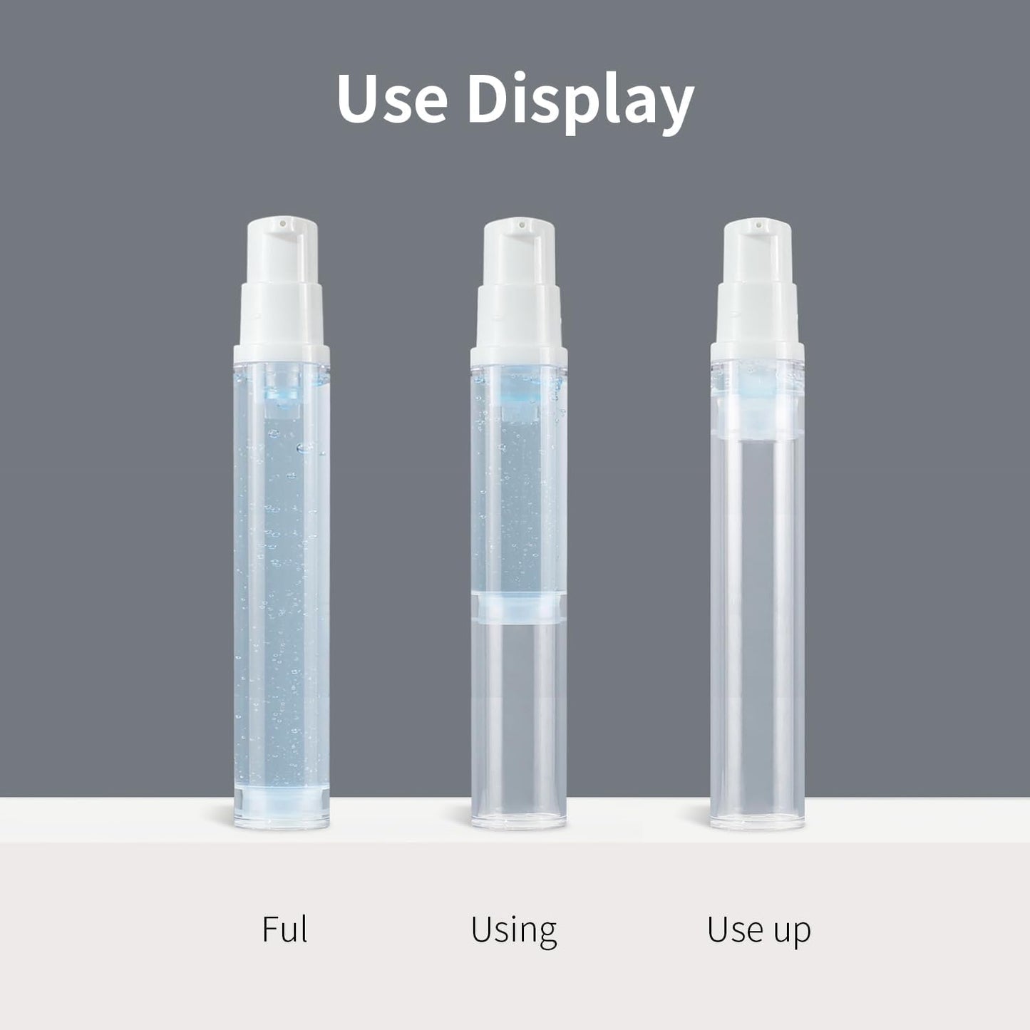 6 Pack 0.5 oz Plastic Mini Airless Pump Bottles Travel Size Refillable Leakproof Lotion Containers for Skincare Cosmetics Toiletries TSA Approved