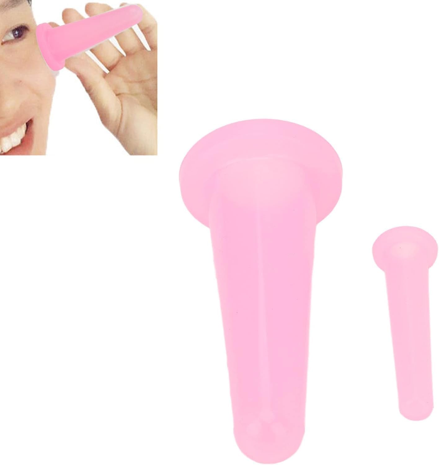 2Pcs Pink Cupping Set,Mini Silicone Face Cupping Set Vacuum Suction Massage Cups Anti Cup Facial Cupping Set for Adults,Body and Face,Anti Wrinkle,Promotes Sleep Manual Back Massagers