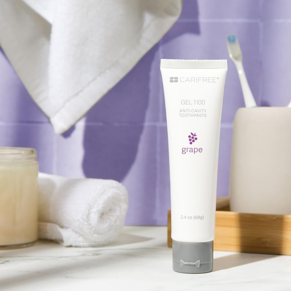 CariFree Gel 1100, Grape Flavored, Anti-Cavity Fluoride Toothpaste with Nano Hydroxyapatite for pH Neutralization, Enamel Protection, Dentist Recommended, Made in The USA (2.4 Ounce, Pack of 2)