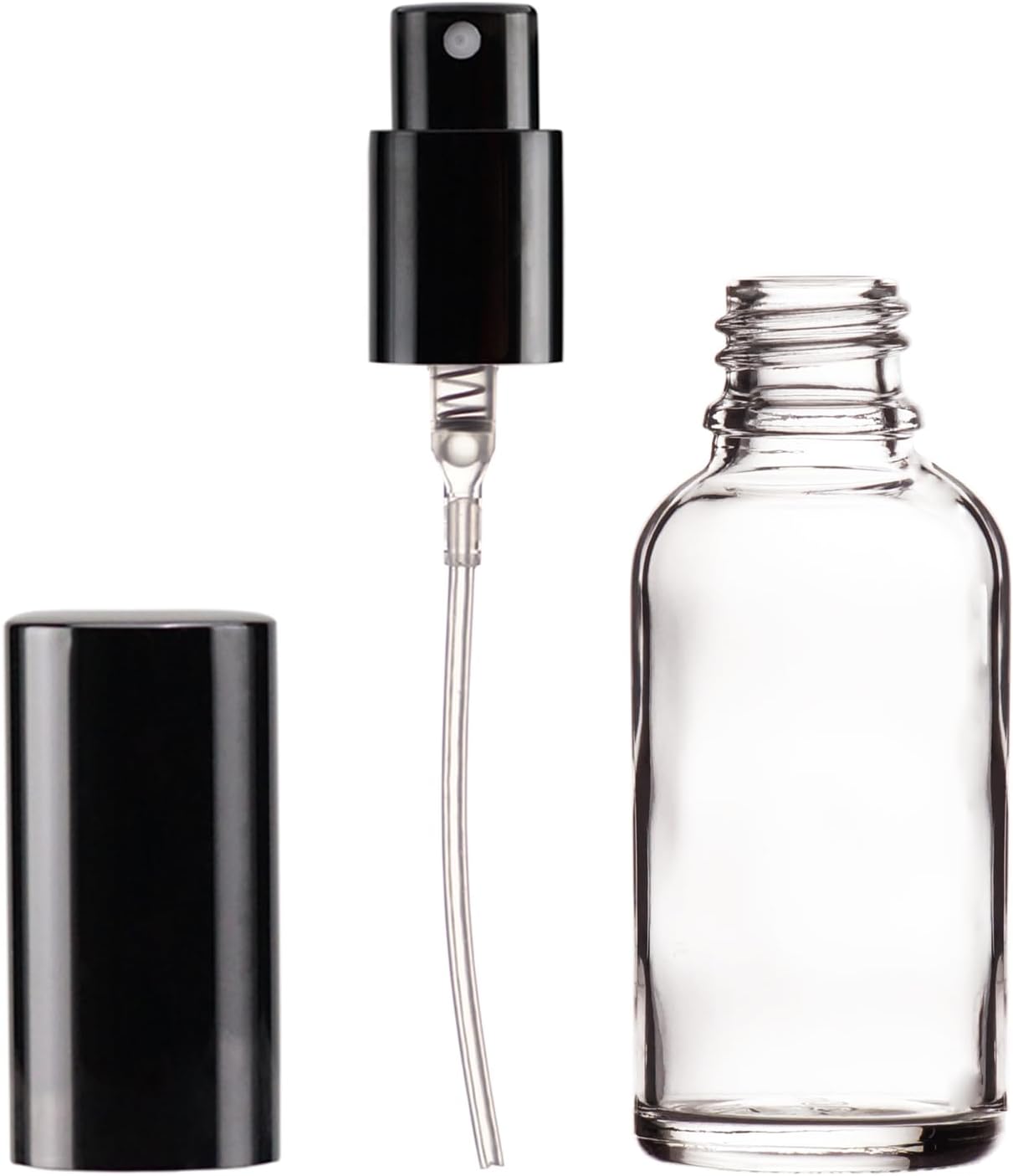 YIZHAO Clear Glass Spray Bottles 1oz, with Small Fine Mist Spray, Metal Cap, Refillable for Essential Oil,Travel,Cleaning,Perfume,Aromatherapy,Makeup – 12 Pcs