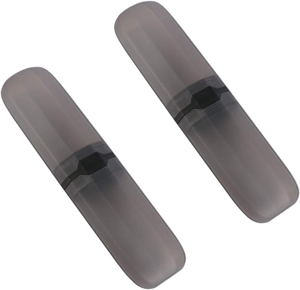 Yeeco Transparent Black Toothbrush Travel Case 2 Packs, Plastic Holder, 7.9"2.1"1.2" Portable for Traveling
