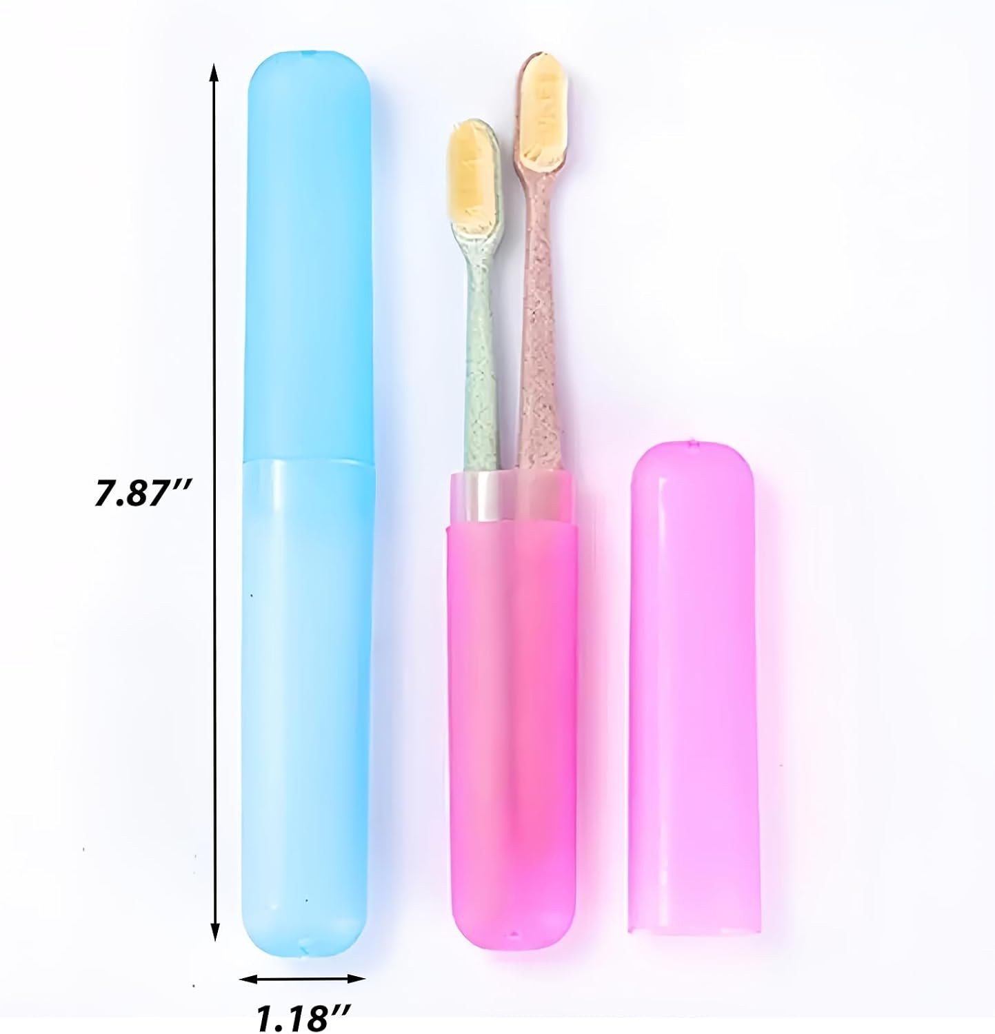 8 Pack Travel Toothbrush Case, Portable Toothbrush Travel Case with Ventilation Hole for Business Trip, Camping, Home(Blue,Pink,Green,White)