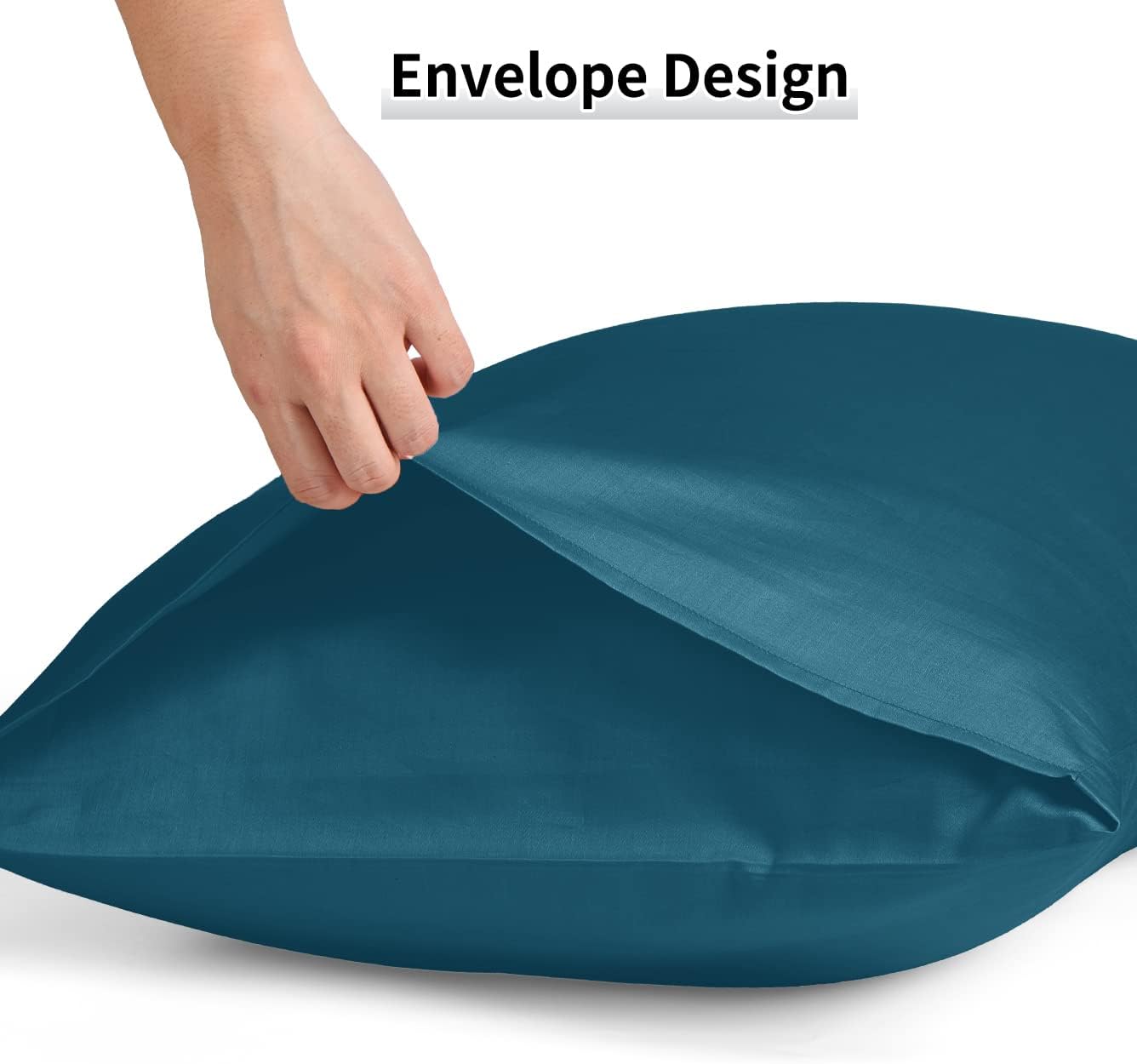 Warmstar Cotton Pillow Cases King Size Set of 2, 600 Thread Count Pillowcases 20x36 Inches, Soft Long Staple Cotton Pillowcases Breathable with Envelope Closure,Dark Teal