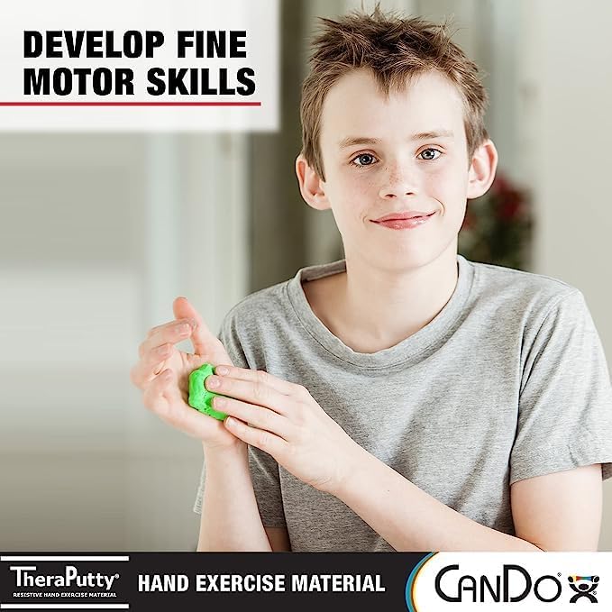 CanDo TheraPutty Standard Hand Exercise Putty For Rehabilitation, Exercises, Hand Therapy, and Occupational Therapy. Use To Strengthen Hand Muscles, Improve Fine Motor Skills, And Decrease Stress