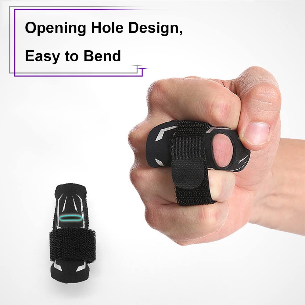 Finger Splint Finger Support Adjustable Elastic Compression Finger Sleeves Finger Brace Relieve Joint Pain Finger Guard Sport Finger Protector for Basketball Volleyball Tennis Baseball - M