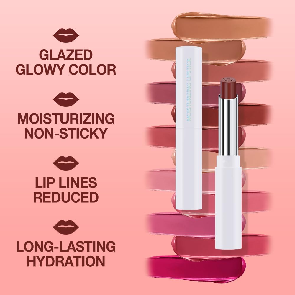 Rich Chocolate Brown Tinted Lip Balm, Hydrating Sheer Soft Matte Finish Lipstick for Women, Creamy Natural Color Lip Tint Balm Lightweight And Non-greasy Long Lasting Waterproof for Dry Lips 05#