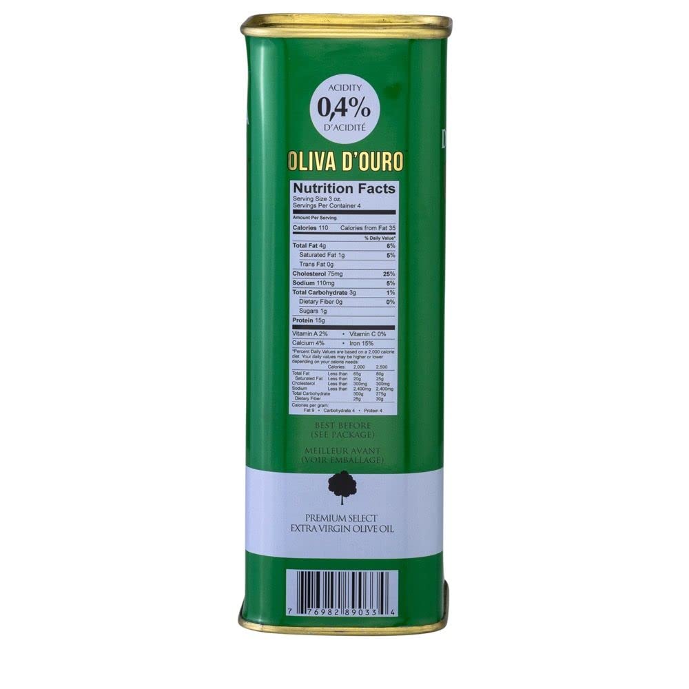 A Taste of Portugal Premium Grade Olive Oil with Low Acidity - 0.4% | Extra Virgin Olive Oil in a Can | Light and Fruity Portuguese Olive Oil | 32 OZ Tin - Full Bodied EVOO