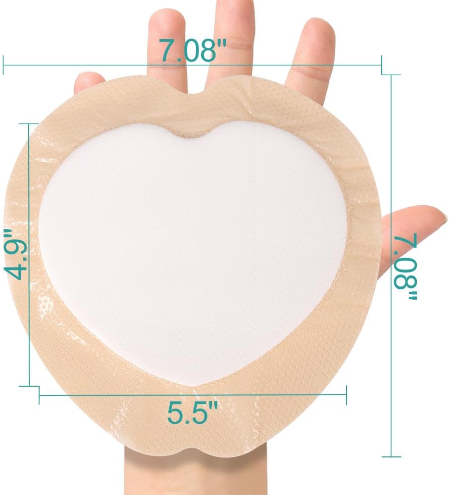 Dimora Wound Dressing Sacrum Foam Bandages Silicone Adhesive Border 7.08"x7.08" Waterproof Sacral Pads Absorbent Breathable Bed Sore Pressure Dressing