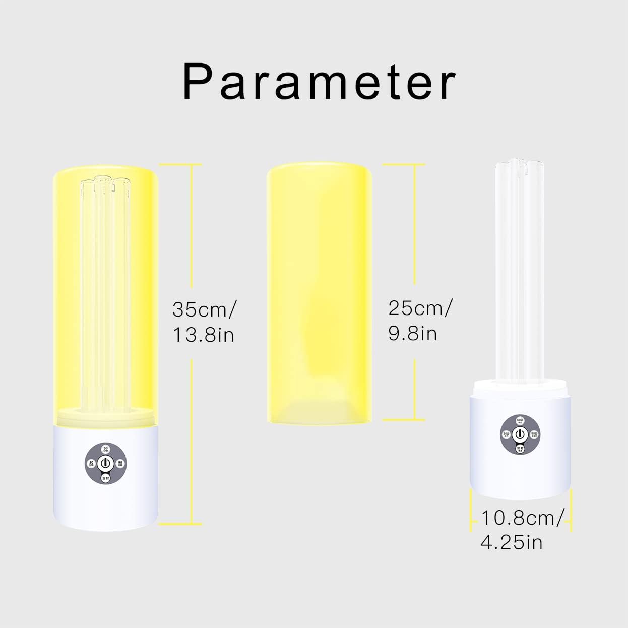 UV Light Sanitizer, 55w 254nm UVC Lamp for Room Surface Disinfection, Kills Bacteria Molds Dust Mites up to 750 sqft, Home/School/Hotel/Travel, 1Y Warranty (Gold Ozone Free)