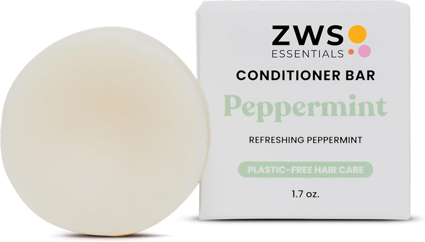 Peppermint Breeze Conditioner Bar, Vegan Solid Hair Conditioner for Oily Hair, Dandruff & Psoriasis, with Refreshing Peppermint, Zero Waste, Travel-Friendly