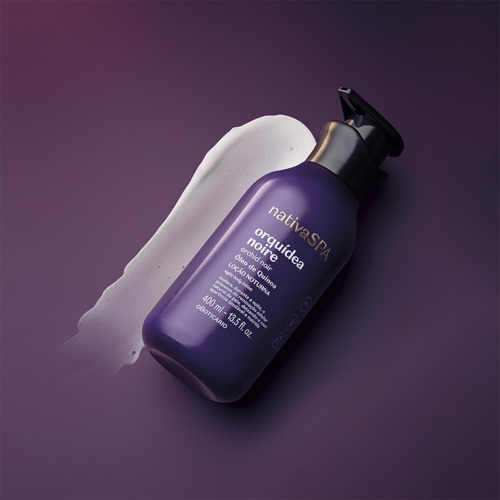 Nativa SPA by O Boticário, Orchid Noir Moisturizing Body Lotion, Fragranced Skin Hydration with Purified Quinoa Oil Drops, 13.5 Ounce (400ml)