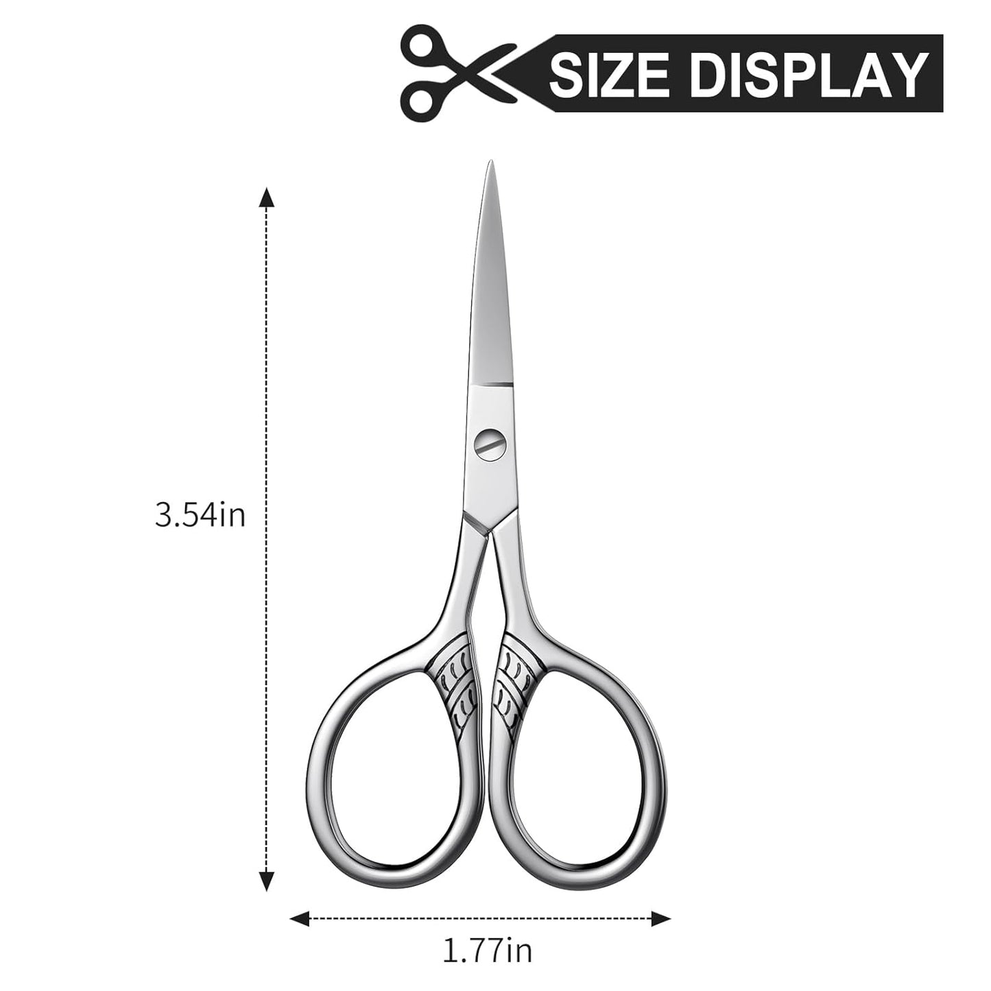 Professional Grooming Scissors for Hair, Eyelashes, Nose, Eyebrow Trimming, Mustache - AsonTao