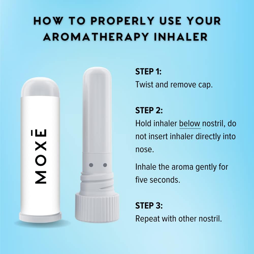 MOXE Peace Nasal Inhaler, Calming Essential Oil Blend, Helps Relaxation and Meditation, Soothing Fragrance, Bergamot, Mandarin, Geranium, Lime, Made in USA (1 Pack)