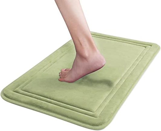 ITSOFT Memory Foam Bath Mat 31x20, Non Slip, Machine Washable, Quick Dry & Absorbent Rugs, Bath Mats for Bathroom Floor, Tub & Shower, Bathroom Rug, Sage Green