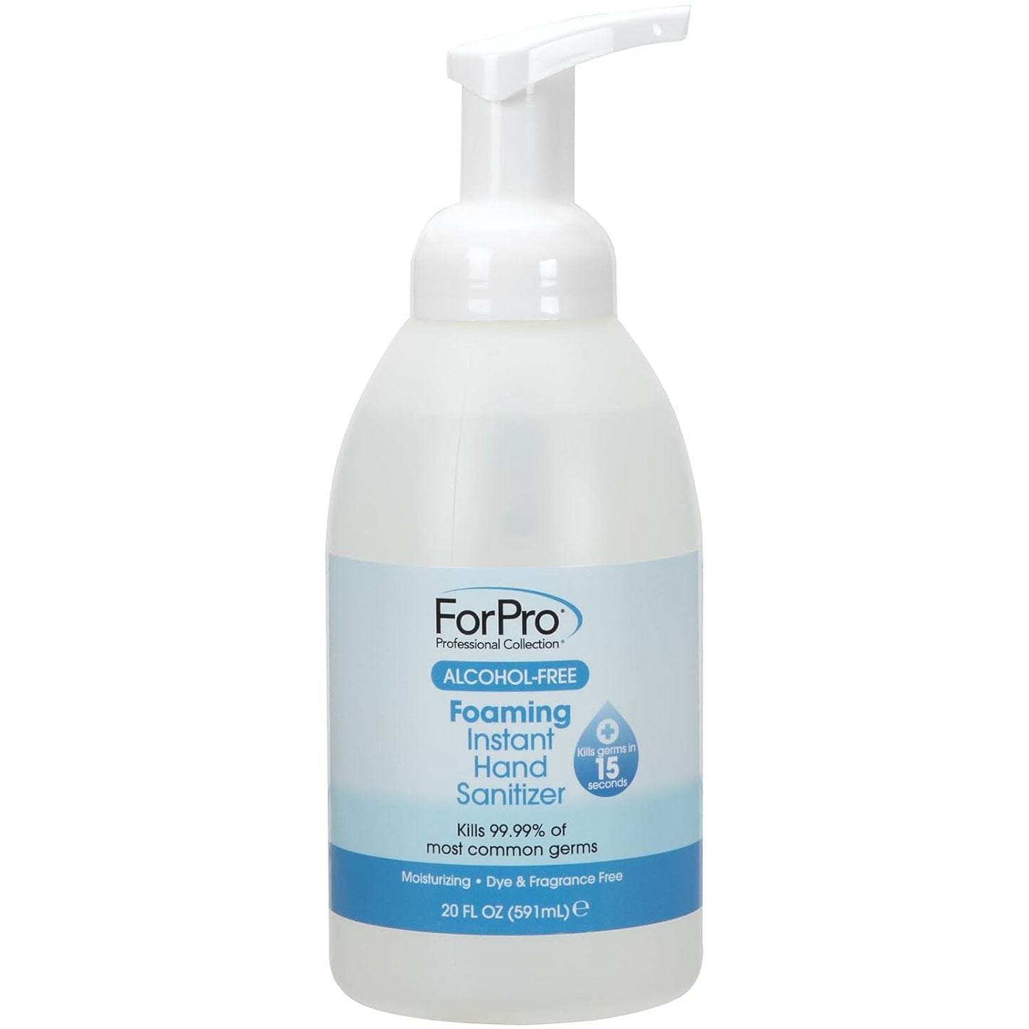 ForPro Professional Collection Alcohol-Free Foaming Instant Hand Sanitizer, Moisturizing, Dye and Fragrance Free Sanitizer, 20 Fl Oz