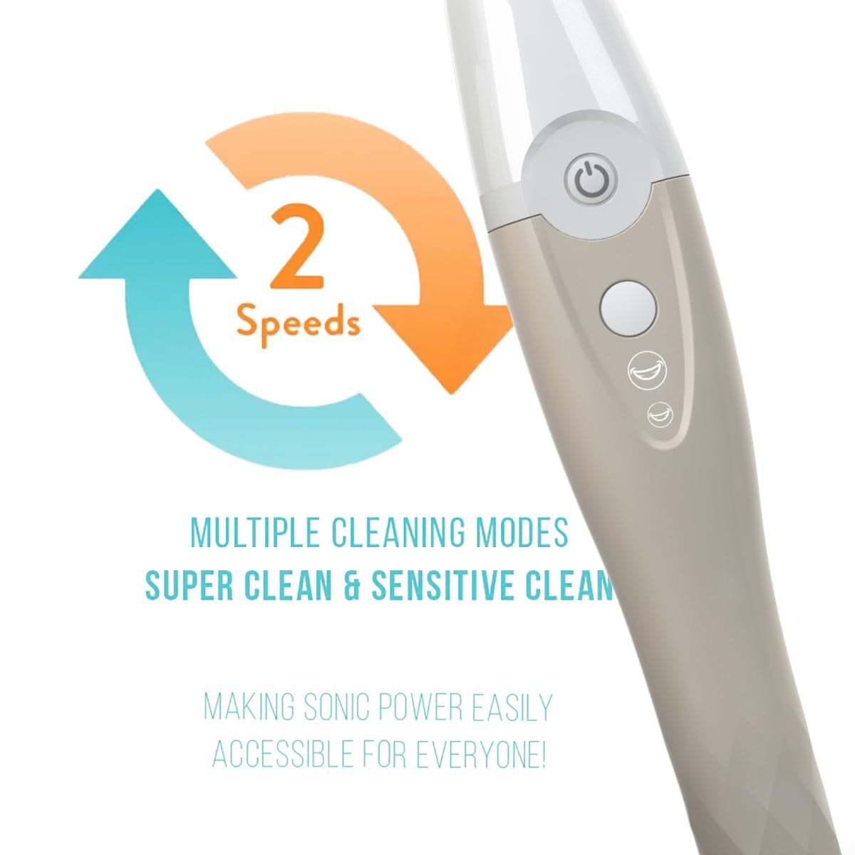TAO Clean UV Sanitizing Sonic Toothbrush and Cleaning Station, Electric Toothbrush, Dual Speed Setting, Sandstone