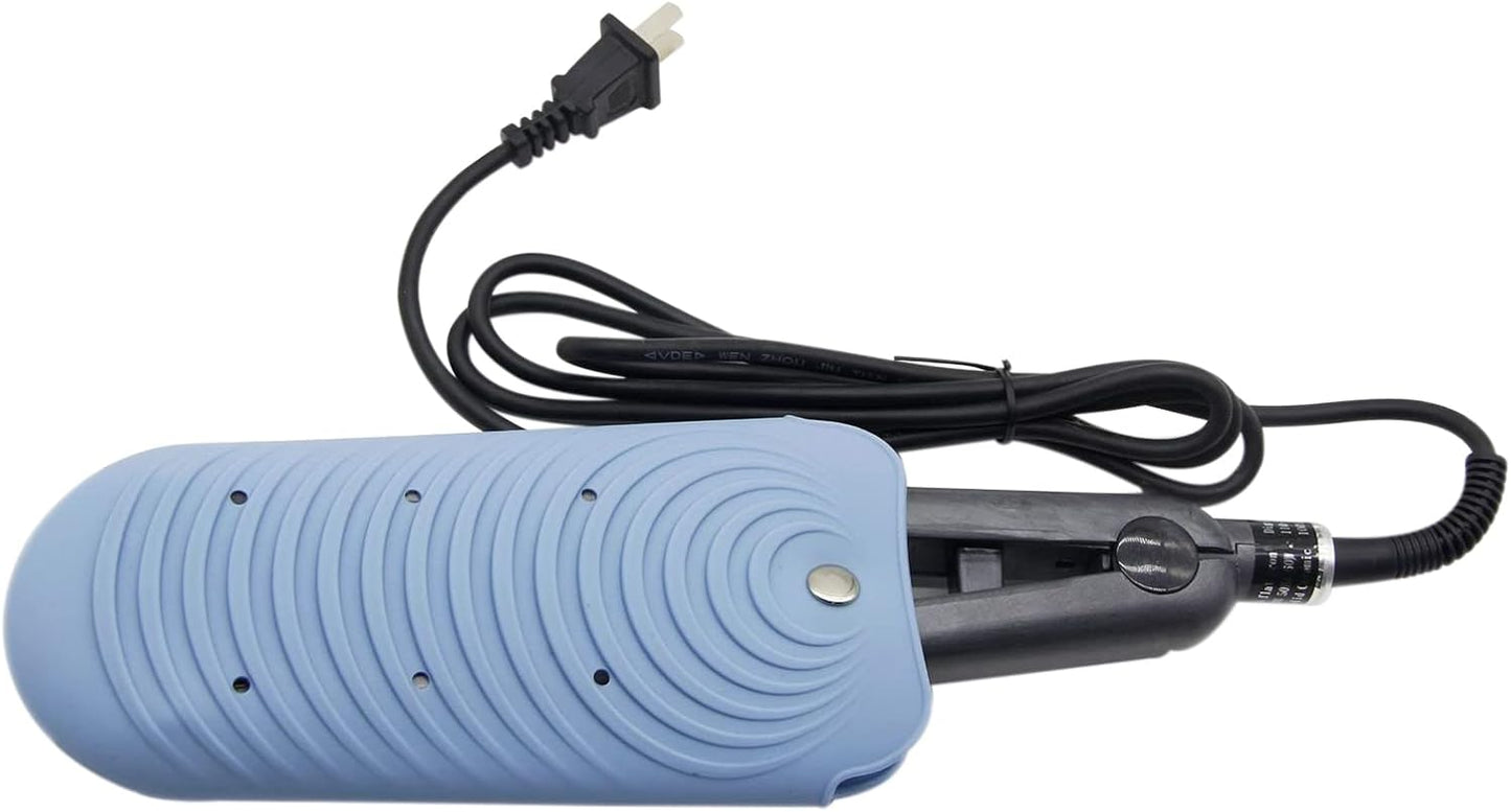 Heat Resistant Silicone Mat Pouch for Hair Styling Tools, Curling and Flat Irons Non-Slip Travel Cover, Small Portable Straightener Pad for Curler Wands Storage, Hot Waver (Blue)