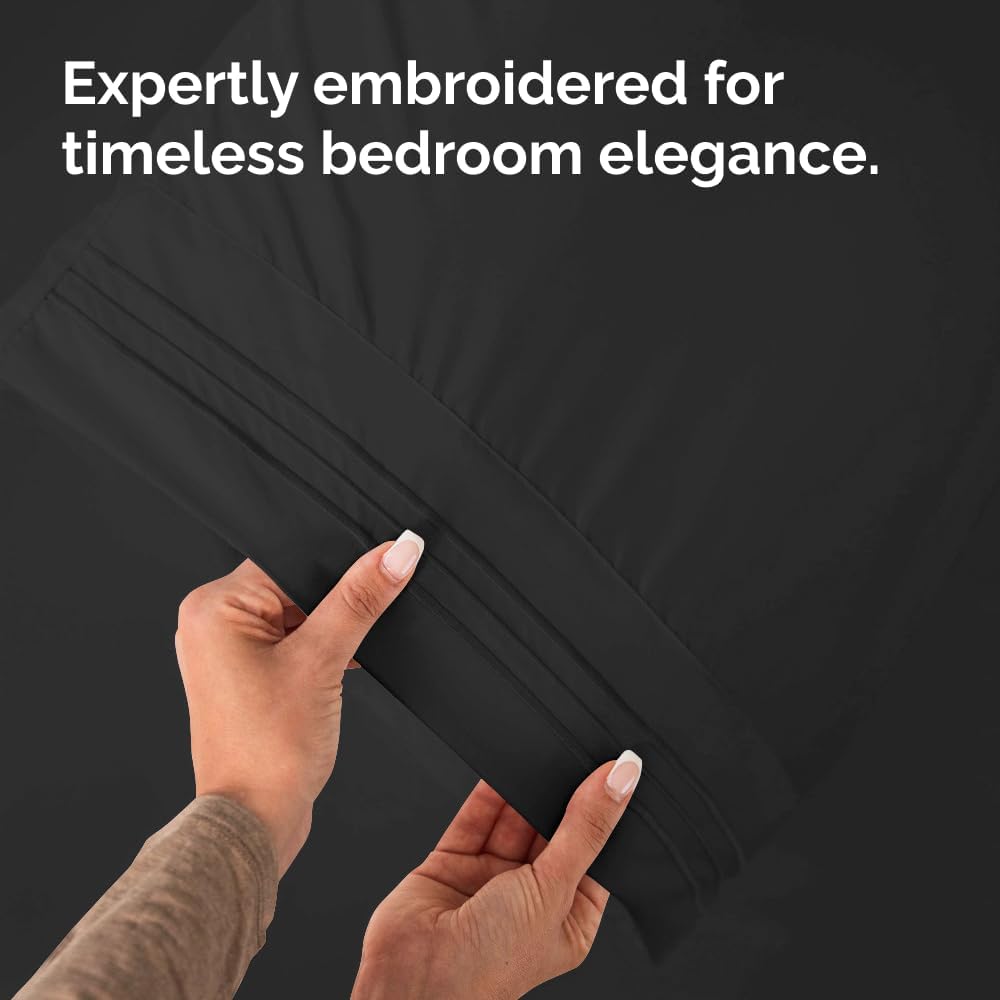 Standard Pillow Cases Set of 2 - Ultra-Soft Hotel Quality Pillowcase Covers - Comfy & Wrinkle Free - Stain and Fade Resistant - Machine Washable Pillow Protectors - 2 Piece Set - Standard Size Black