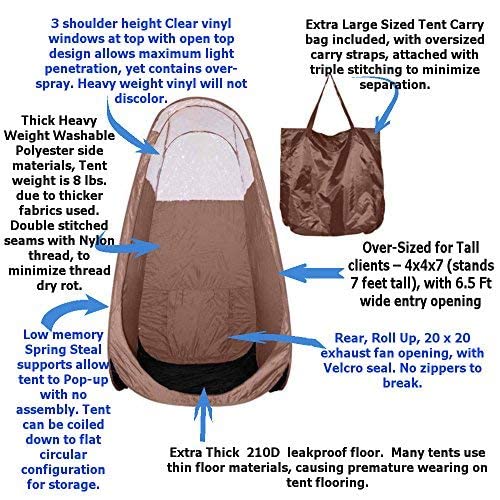MaxiMist Spray Tan Machine, HVLP Airbrush Tanning, Sunless Spray Tan Machine for Home, Maximist Elite Lite (Brown Tent- Elite Lite)