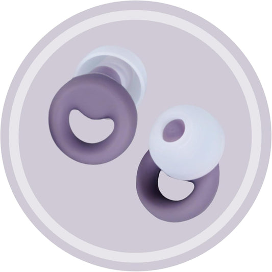 30dB Noise Cancelling Ear Plugs for Sleeping - Reusable Silicone Earplugs for Adults & Kids, Soft Ear Protection for Snoring, Concerts, Lawn Mowing, Travel & Work (6 Ear Tips with Case, Violet)