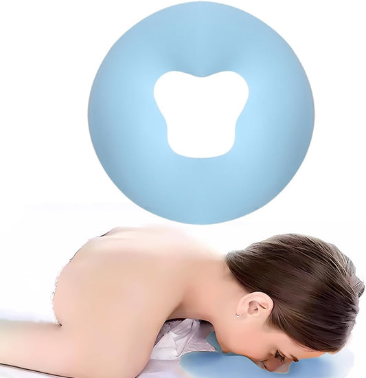 Silicone Face Massage Pillow,SPA Beauty Face Relax Headrest,Salon Skin Care Soft Overlay Travel Head Support,Bule